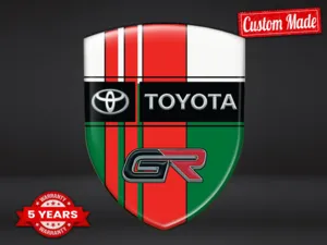 Toyota Stickers Résine Bombés Design Exclusif Badges 